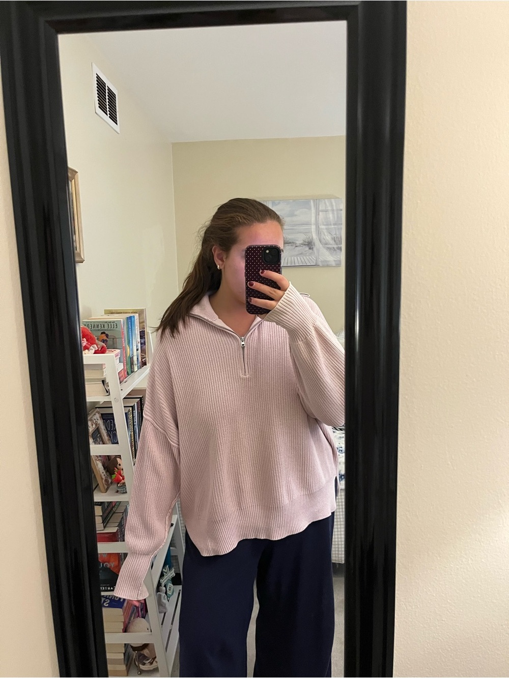 Aerie Pastel Pink Oversized Knit Pullover